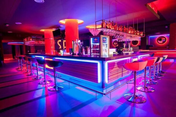 Клуб неон фото ONESHOOT nc 21+++ Nightclub design, Club lighting, Bar interior design