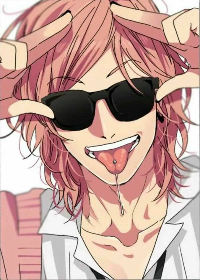 Клуб яричин фото Anime Character with Pink Hair and Sunglasses