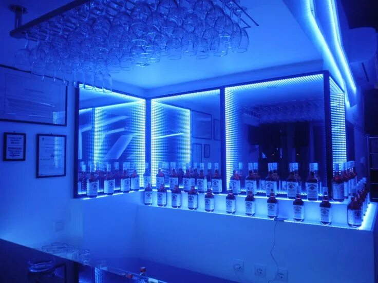 Клуб зеркало фото bar design, with infinity mirror ,dimer and DMX control