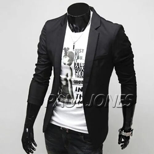 Клубный стиль одежды мужской Top Designed Suit Men's Slim fit Stylish One Button Blazer Coat Jacket Fast ship