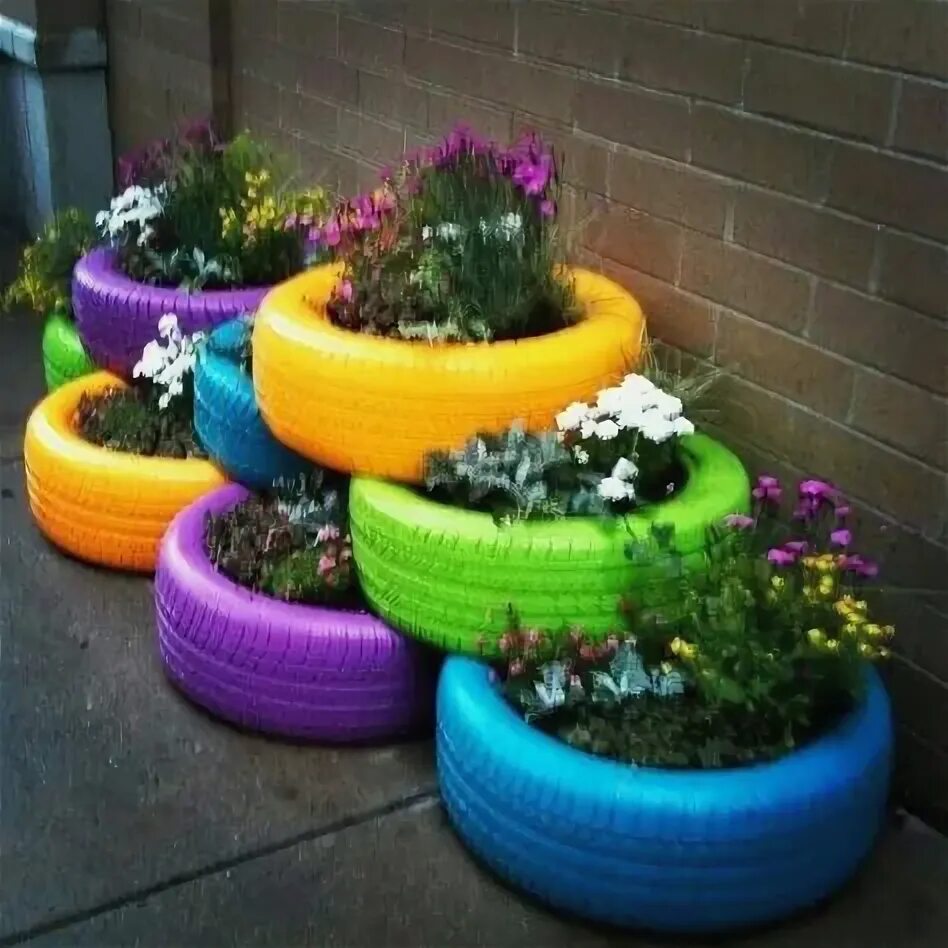 Клумба из шин фото 10 популярных идей на тему "rustic flower pot" для вдохновения