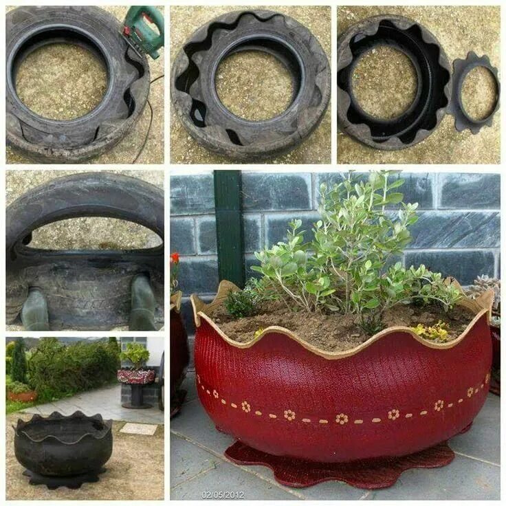 Клумба из шин своими руками фото DIY: 70+ Κατασκευές από παλιά ΛΑΣΤΙΧΑ ΣΟΥΛΟΥΠΩΣΕ ΤΟ Tire garden, Tire planters, 