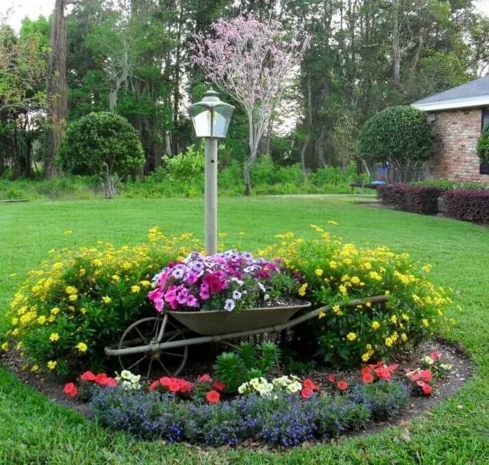 Клумба на улице фото 27+ Flower Garden Designs for a Small Space - FarmFoodFamily Small flower garden