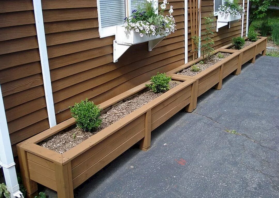 Клумбы из досок своими руками фото DIY Wooden Planter Box Ideas 5 - Freshouz Home & Architecture Decor Garden plant