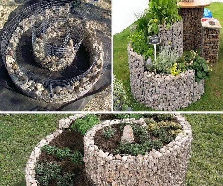 Клумбы из габиона фото Aiheeseen liittyvä kuva Diy garden, Garden projects, Rock fence