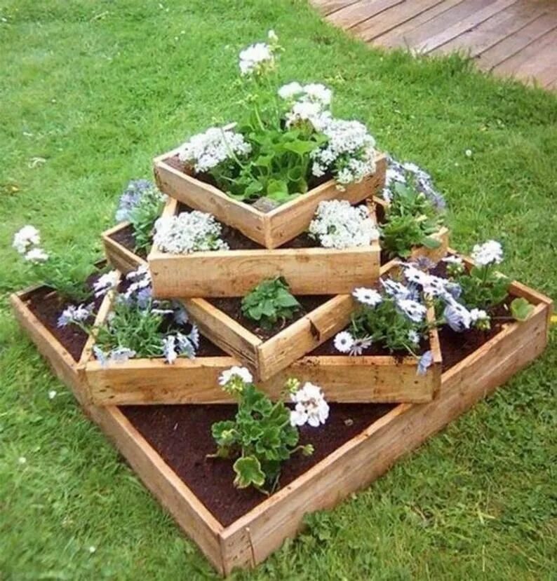 Клумбы цветники на даче своими руками Planterindoor Planteroutdoor Planterrustic Planterwooden - Etsy Tiered planter, 