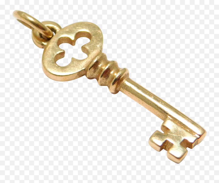 Ключ фото для детей 14k Yellow Gold Key Charm Just Andersen Estate Vintage - Gold Vintage Key Png,Go