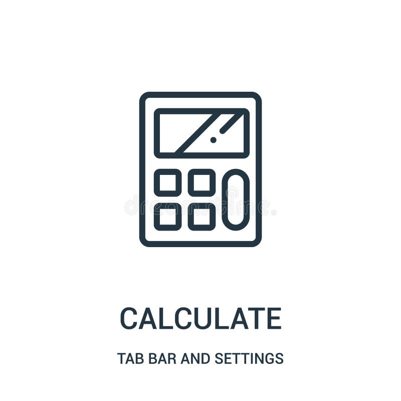 Км работа фото Calculate Icon Vector from Tab Bar and Settings Collection. Thin Line Calculate 