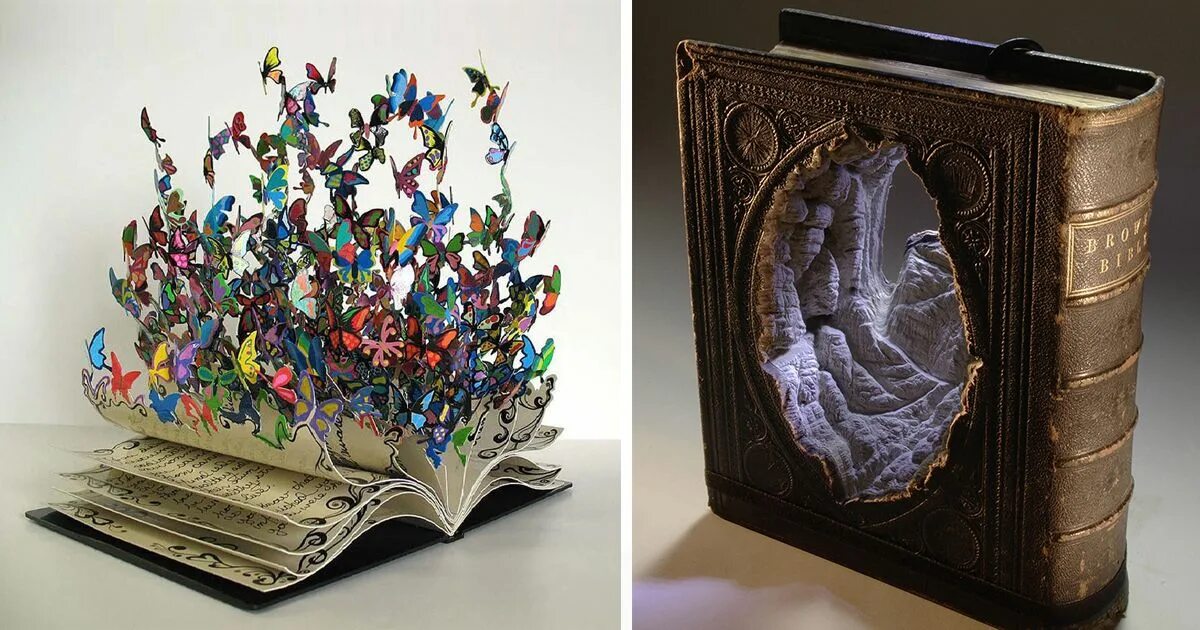 Книга арт фото Post The Most Beautiful Examples Of Book Sculptures Book sculpture, Book art, Ar