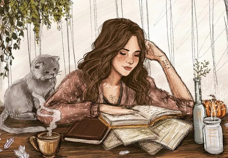 Книга арт фото девушка с книжкой и кошкой арт: 7 тыс изображений найдено в Яндекс.Картинках Boo