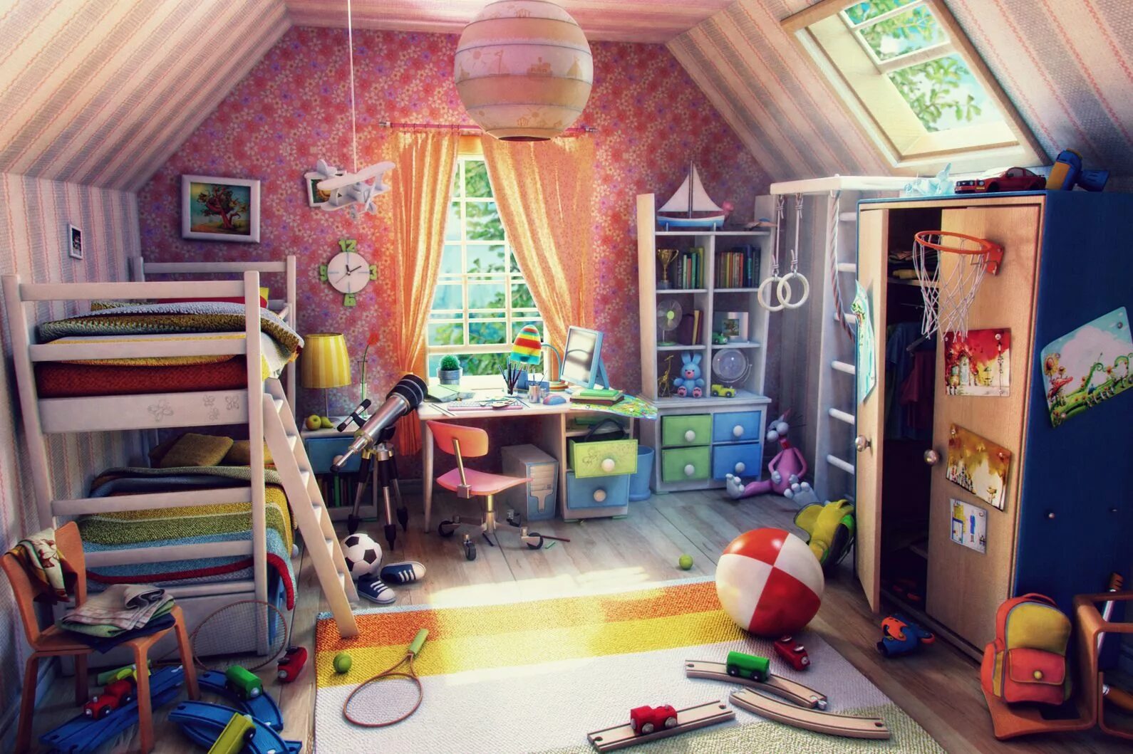 Книга детская комната фото Children's room Attic design, Colorful kids bedroom, Kid room decor