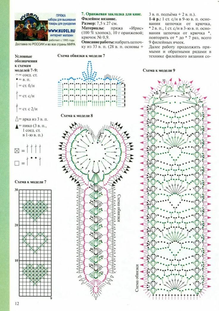 Книга со схемами крючком Marcadores para Libros en Crochet Crochet bookmark pattern, Crochet bookmarks, C