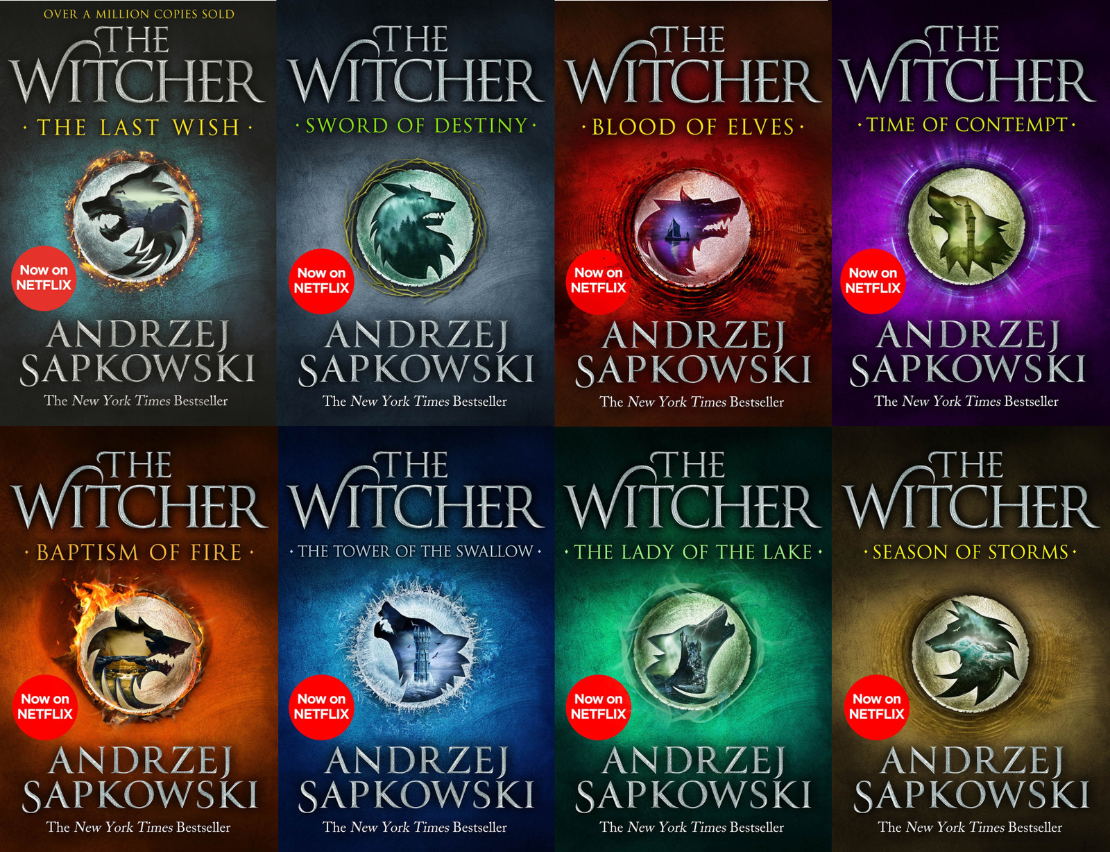 Книга ведьмак фото Witcher Series by Andrzej Sapkowski 8 Books Collection Set NETFLIX The Last Wish