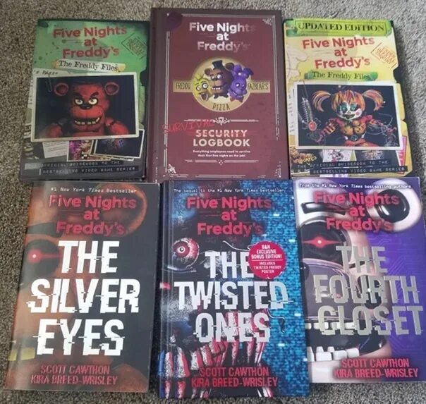 Книги фнаф фото The Twisted Ones//The Silver Eyes//The Fourth Closet//Survival Book//The Freddy 