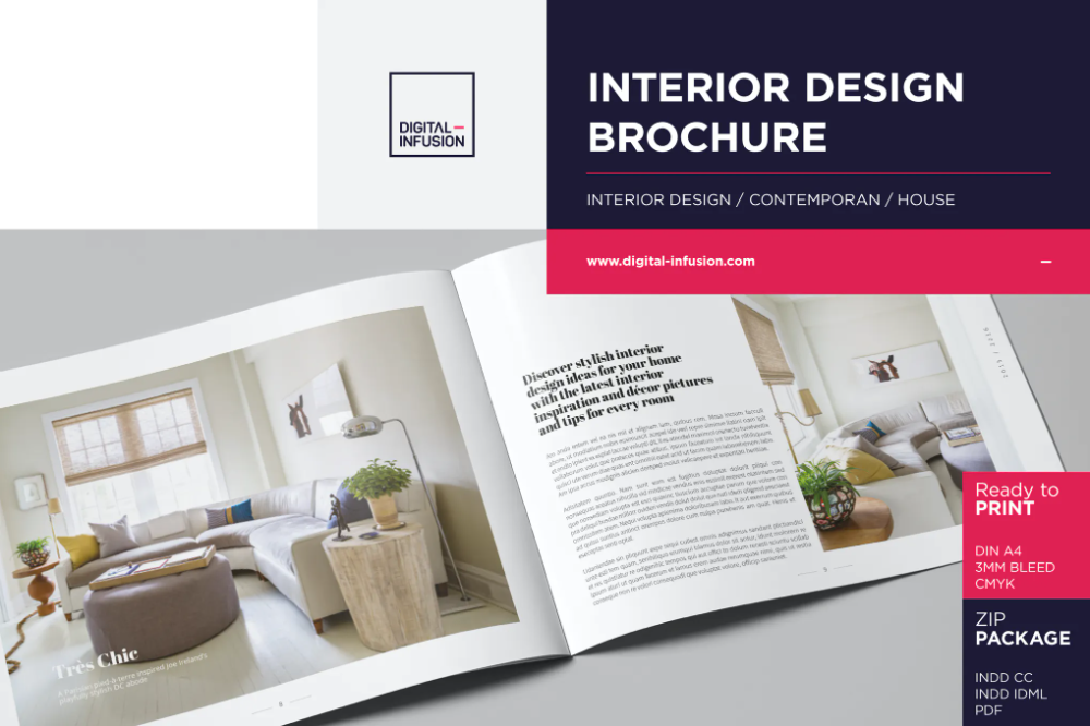 Книги по дизайну интерьера Interior Design Book by Digital_infusion on Envato Elements