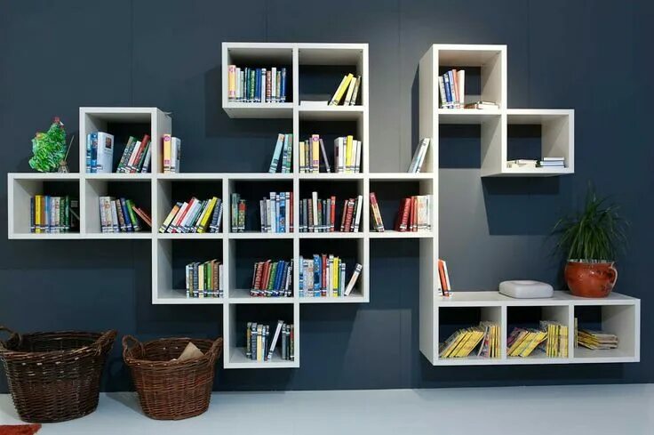 Книжные полки на стену фото Pin su Shelving Interni casa, Design scaffali, Mensole decorative