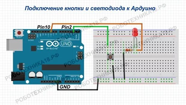 Кнопка и светодиод ардуино подключение Шилд l293d Амперка / Форум