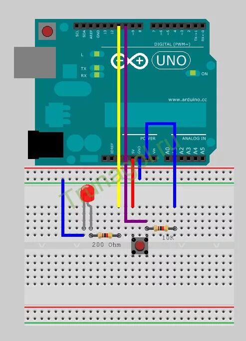 Кнопка и светодиод ардуино подключение Arduino - GPIO, Кнопки и PWM Логово Трунагола