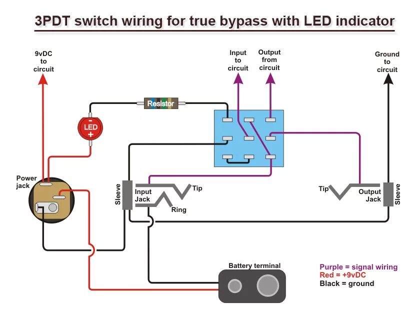 Кнопка педаль подключение diy led tremolo 555 3pdt - Buscar con Google Electricidad y electronica, Diagram