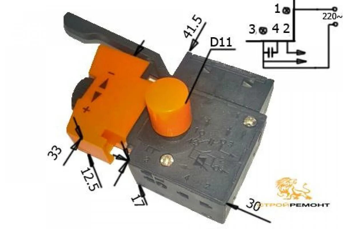 Кнопка подключения fa2 6 1bek Замена кнопки дрели с реверсом