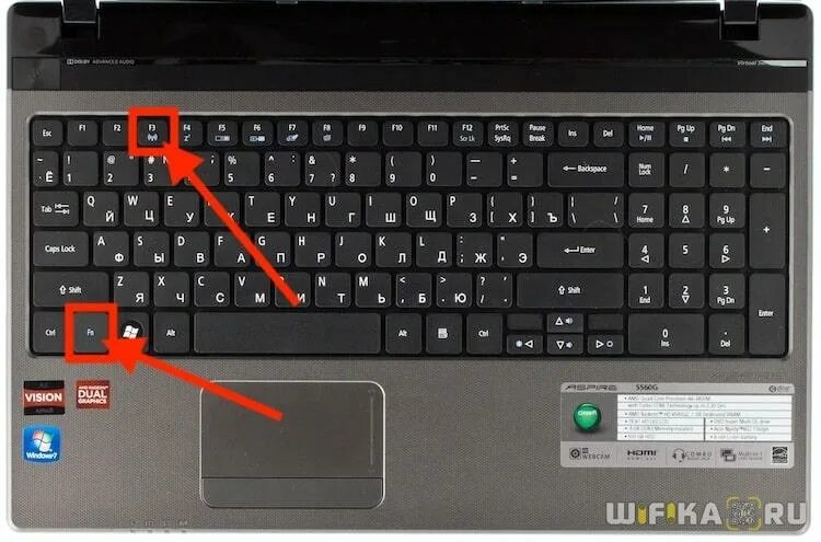 Кнопка подключения к wifi Как включить WiFi на ноутбуке Acer Aspire - с клавиатуры или через Windows