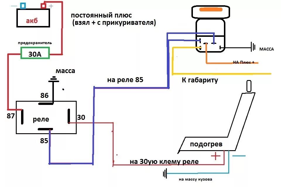 Кнопка подогрева сидений схема подключения добрался до установки обогрева сидений - Honda Accord (6G), 1,8 л, 1999 года тюн