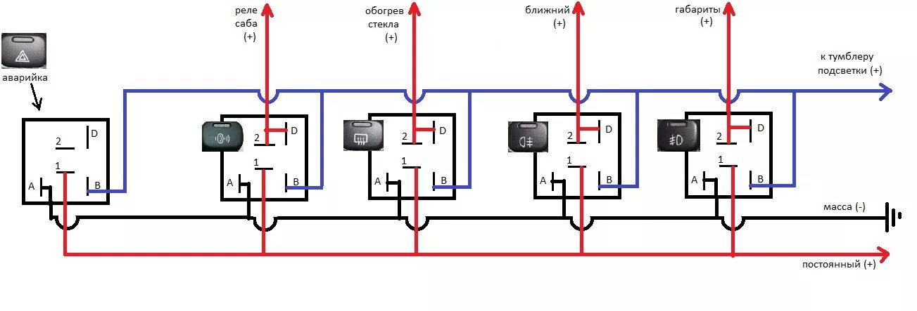 Кнопка противотуманок 2114 подключение кнопки от ваз 2114 в ваз 2107 и правильная аварийка! (часть 1) - Lada 21074, 1,6