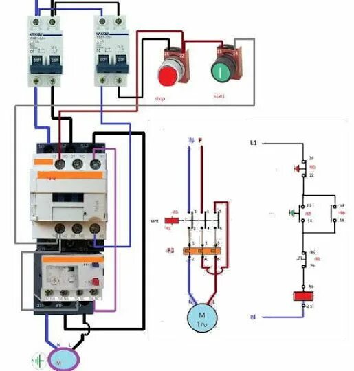 Кнопка пуска электродвигателя схема подключения ΕΚΚΙΝΗΣΗ ΜΟΝΟΦΑΣΙΚΟΥ ΚΙΝΗΤΗΡΑ - How to Connect a Single Phase Motor Esquemas ele