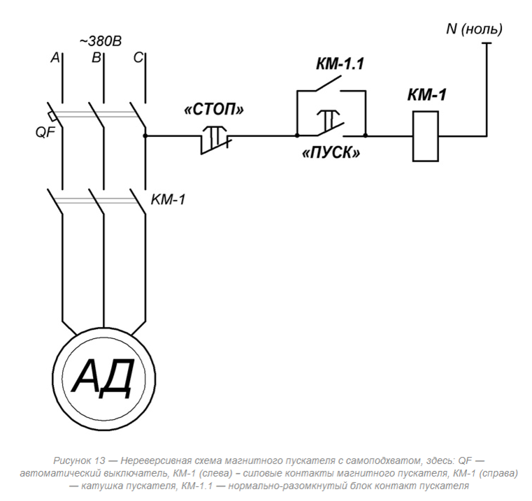 Кнопка пуска электродвигателя схема подключения Подключение трехфазного пускателя через кнопки: найдено 83 изображений