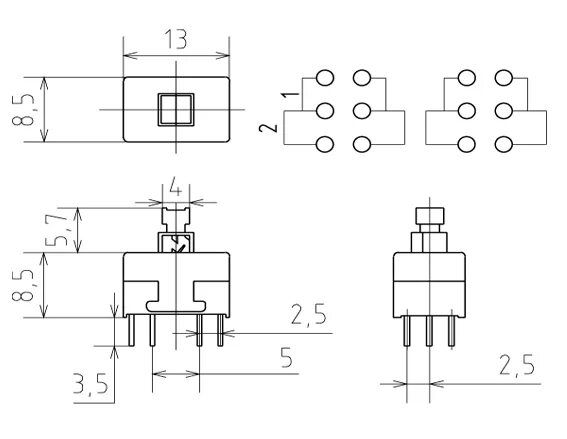 Кнопка с фиксацией схема подключения Кнопка мини PSM13, без фиксации PSM13-0-0