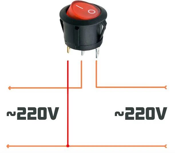 Кнопка с индикацией схема подключения Переключатель (рокер) с зеленой подсветкой AmperMarket.kz