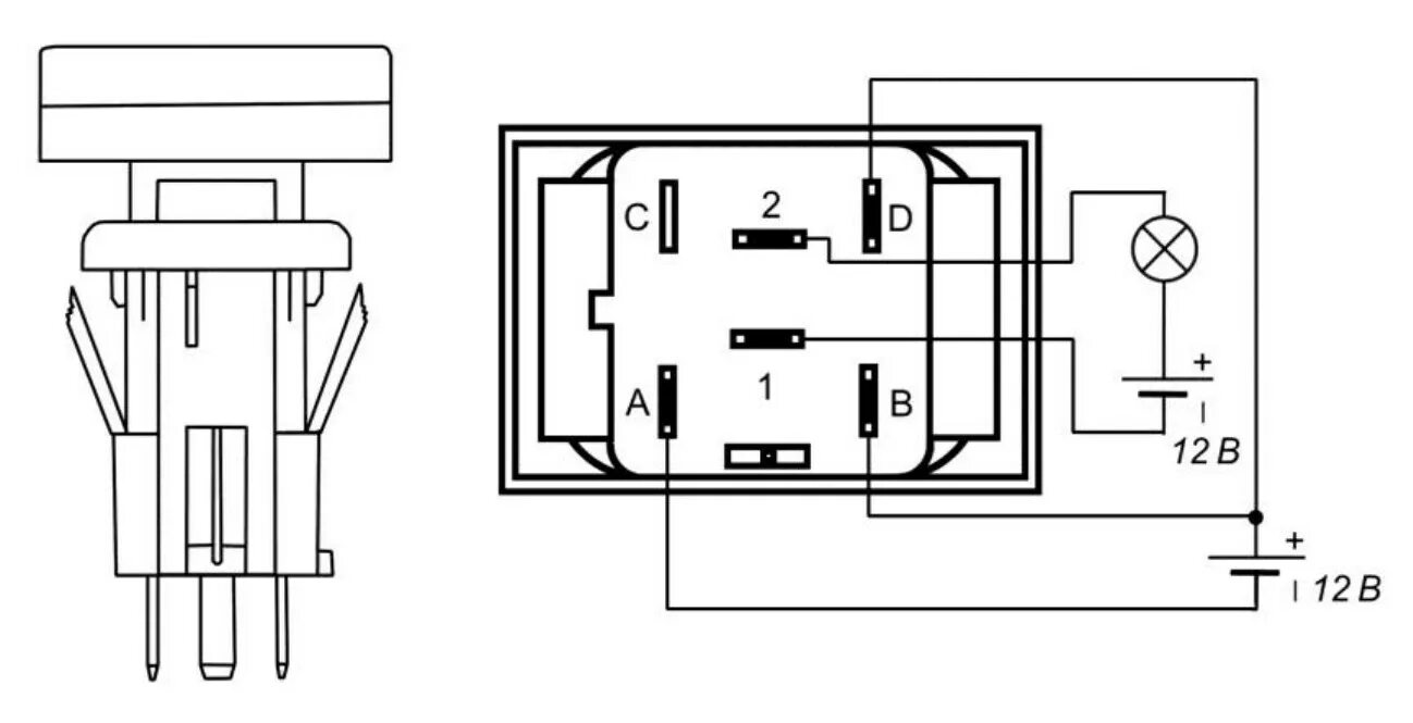 Кнопка с индикацией схема подключения Выключатели и переключатели "ГАЗон Next" 10 т. Автотема