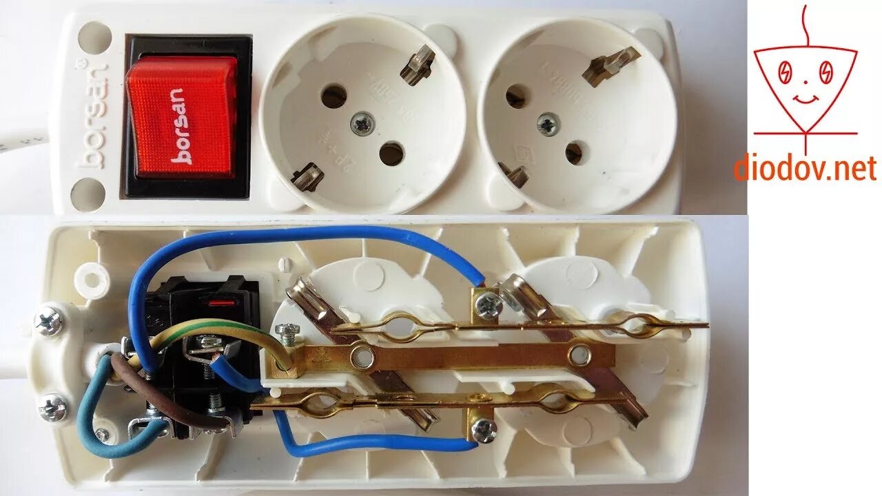 Кнопка сетевого фильтра подключение Правильный удлинитель своими руками - YouTube