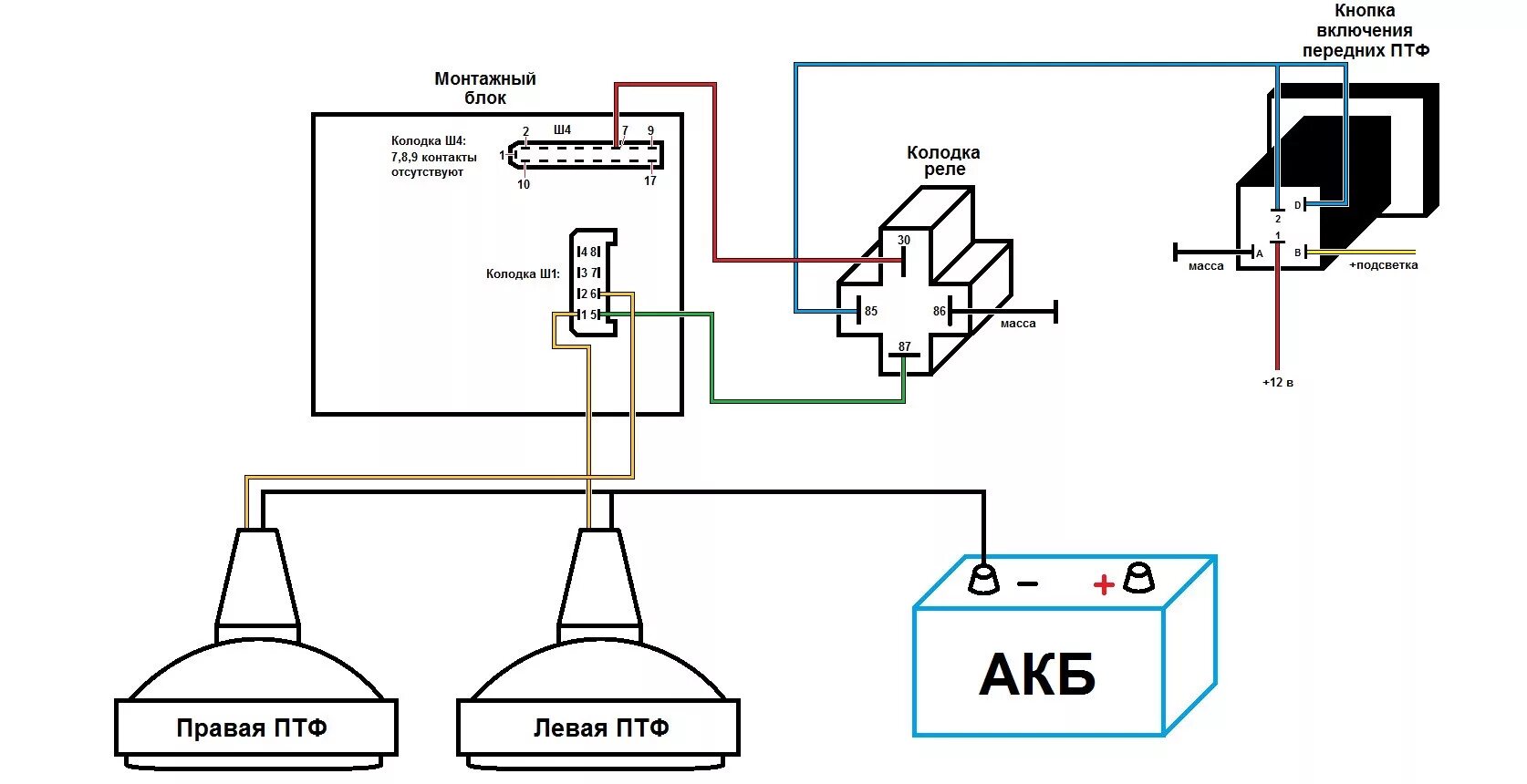 Кнопка туманок приора схема подключения Подключение основных приборов приора на десятое семейство ваз. - Lada 21120, 1,5
