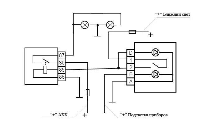Кнопка туманок приора схема подключения Установка и подключение ПТФ на Лада Гранта - ShumaNet на DRIVE2