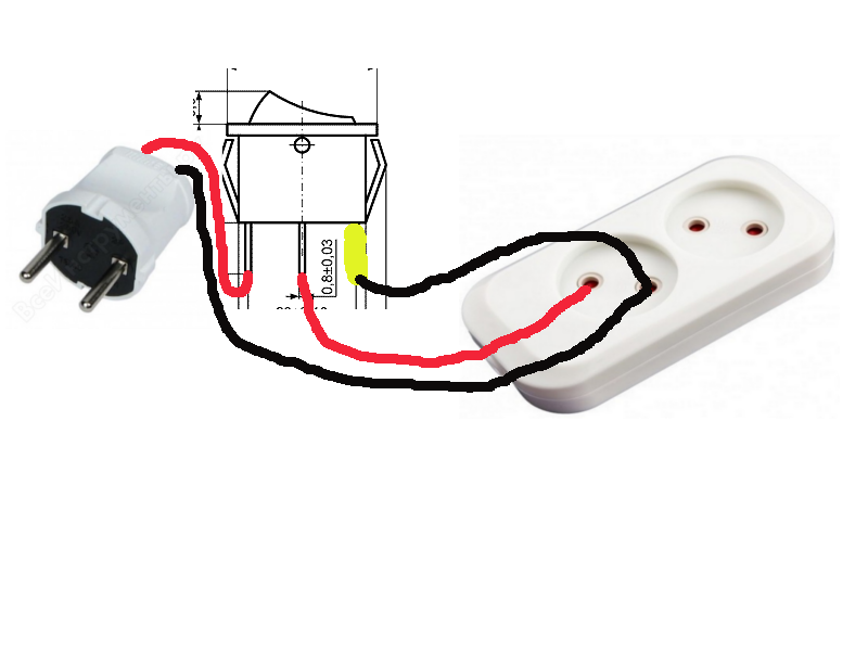 Кнопка удлинителя схема подключения Кнопка трехконтактная фото - DelaDom.ru