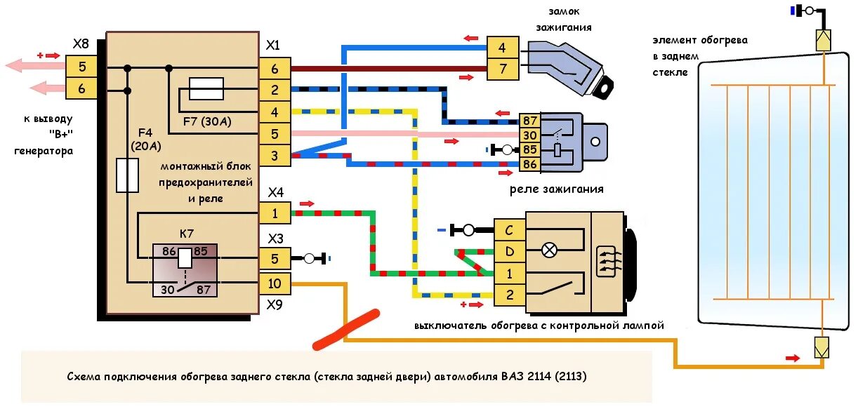Кнопка ваз 2115 схема Не работает задний обогрев стекла - Lada 2114, 1,6 л, 2006 года поломка DRIVE2