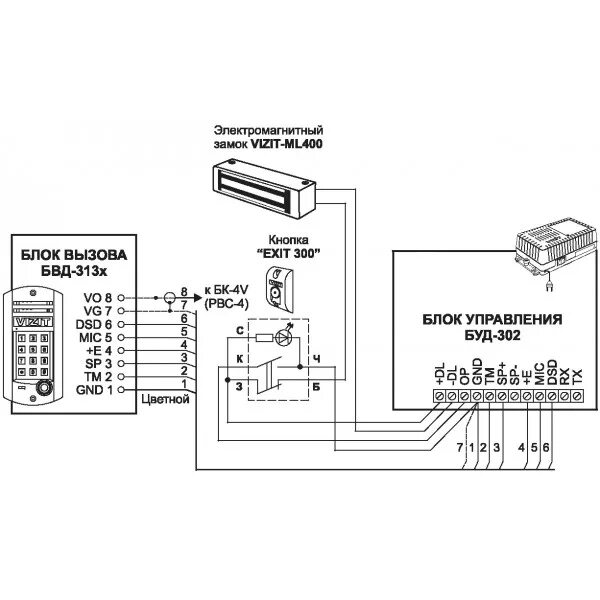 Кнопка визит 1000 схема подключения БВД-313T Блок вызова домофона