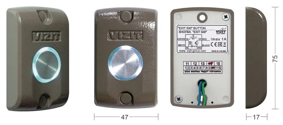 Кнопка vizit подключение Кнопка выхода VIZIT EXIT 500 - купить в интернет-магазине по низкой цене на Янде