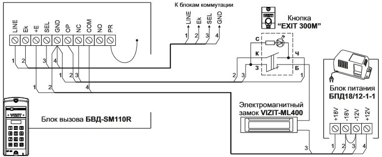 Кнопка vizit схема подключения Купить недорого VIZIT БВД-SM110R в Москве по цене 5 000 руб.