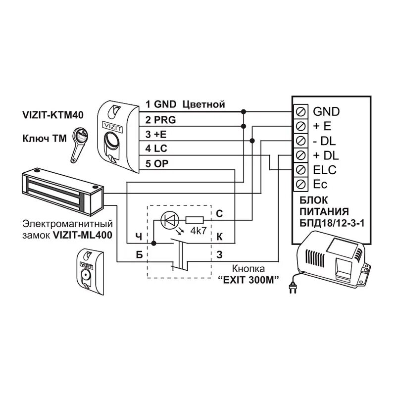 Кнопка выхода циклоп схема подключения EXIT 300M VIZIT кнопка управления выходом купить в Санкт-Петербурге, низкие цены