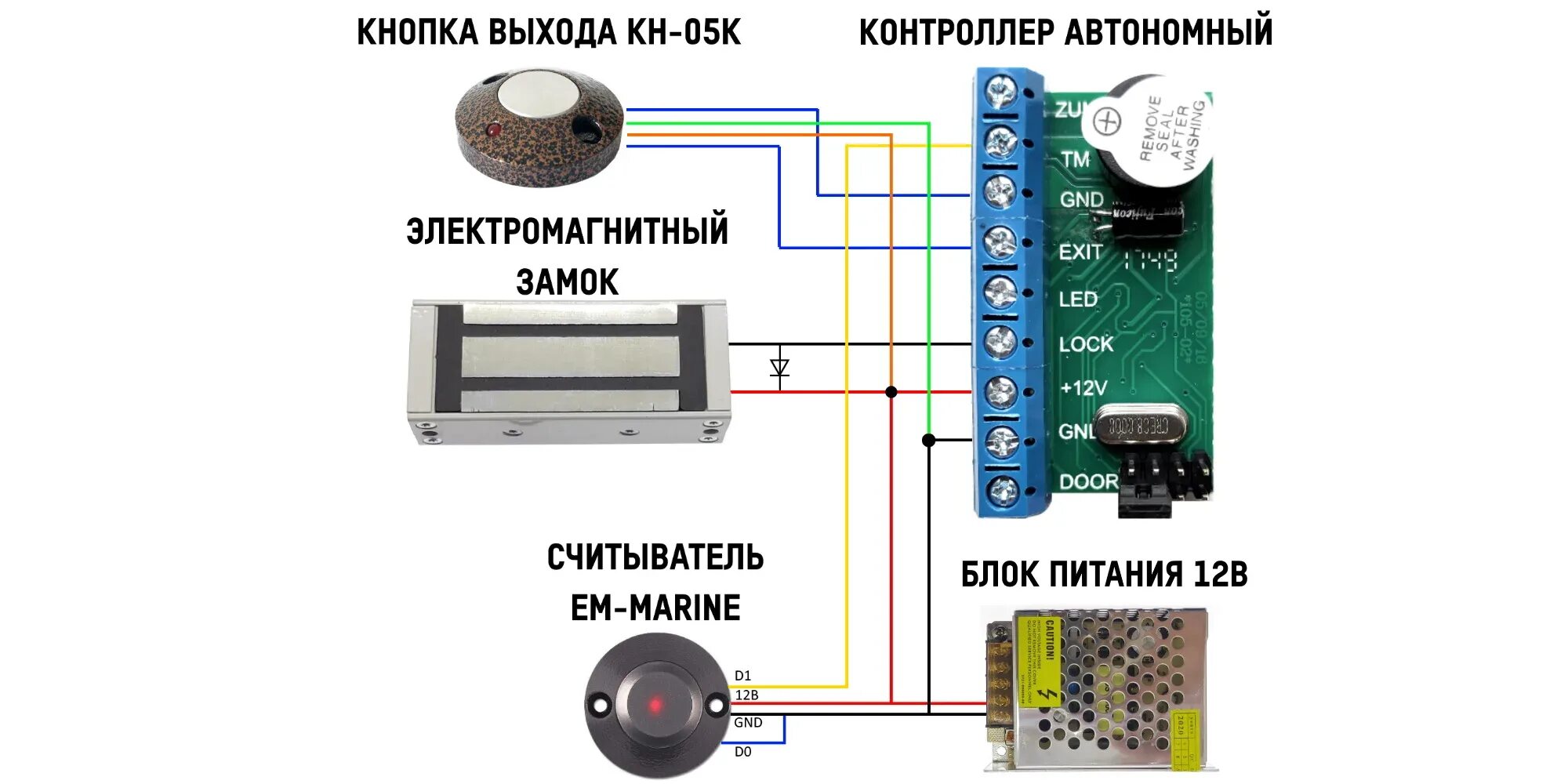 Кнопка выхода циклоп схема подключения Комплект для контроля доступом калиткой дверью с электромагнитным замком бесконт
