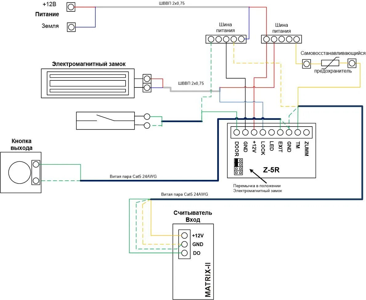 Кнопка выхода в 21 схема подключения Типовые решения / Обучение