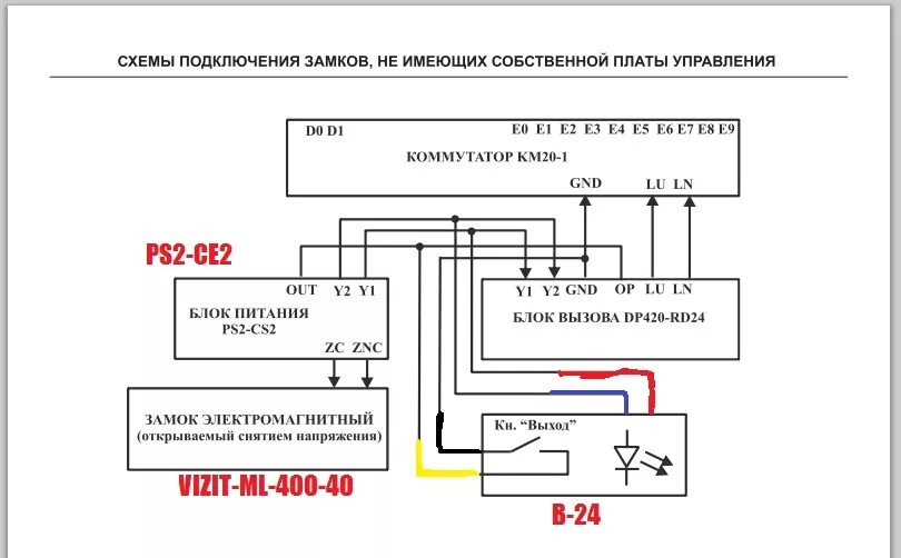 Кнопка выхода в 72 eltis схема подключения Монтаж DP420-RD24 не магнитит замок