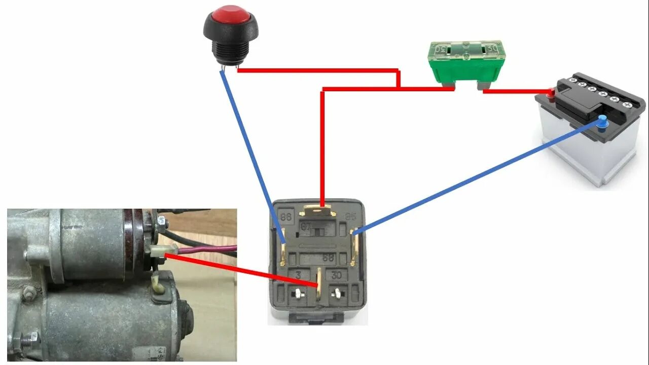 Кнопка запуска печки портер 2 схема подключения Пусковая Кнопка для Стартера - Запуск Двигателя без Ключа. Стартерді кнопка арқы
