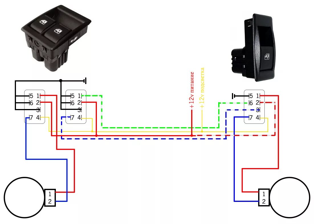 Кнопка запуска печки портер 2 схема подключения 8 ЭСП Форвард (схема на 3 кнопки) и сплошные стекла на ваз 2106 - Lada 21061, 1,
