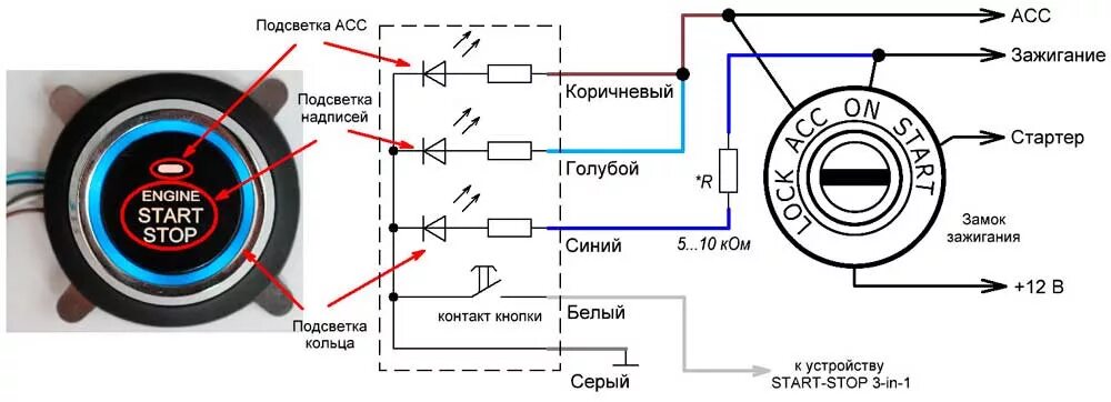 Кнопка запуска печки портер 2 схема подключения Кнопка Start/Stop - Daewoo Espero, 2 л, 1998 года тюнинг DRIVE2