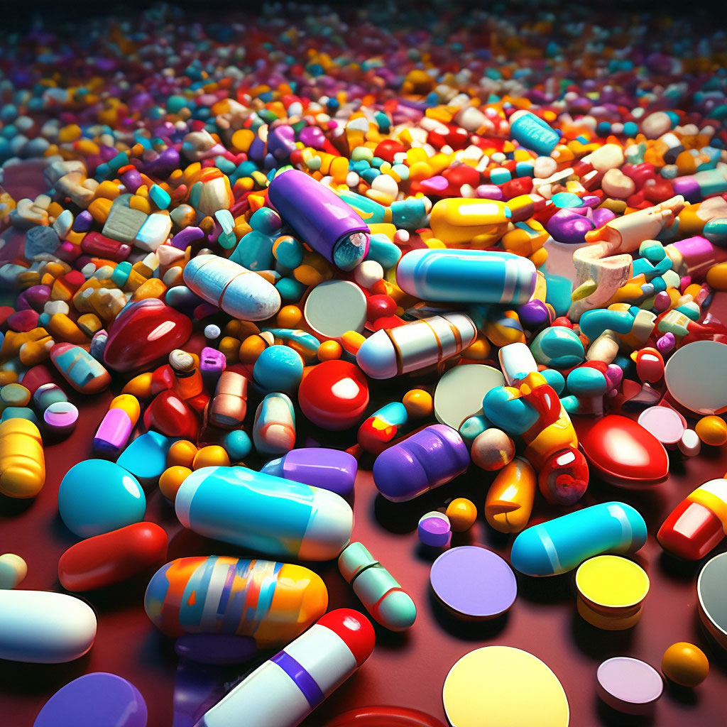 Куча таблеток фото "Lots of pills" - image created in Shedevrum