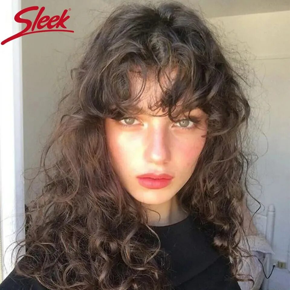 Кучерявая челка фото Гладкие человеческие волосы для женщин, парик с челкой Боб, свободные волнистые 