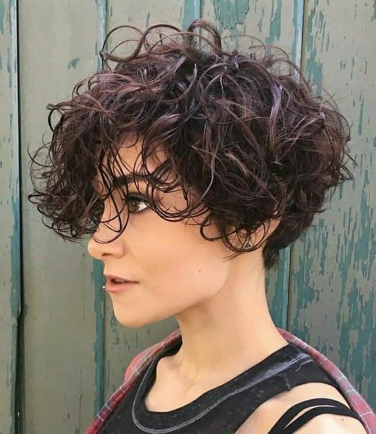 Кучерявая короткая прическа cabelo bagunçado ousado-messy hair #shortcurlypixie Short hair waves, Short curl